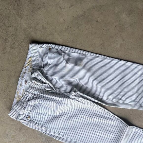 Paris Hilton Striped Flare Jean pants Womens size 28 y2k Beverley hills - Picture 2 of 4